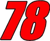 78 Race Number 2 Color Impact Font Decal / Sticker