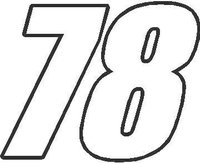 78 Race Number Impact Font Decal / Sticker