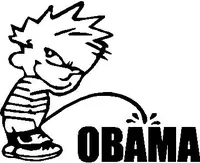 Z1 Pee On Obama Decal / Sticker 02