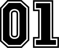 01 Number Decal / Sticker