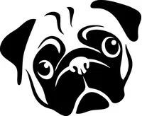 Custom PUG Decals & PUG Stickers Any Size & Color