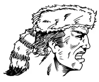 Frontiersman Mascot Decal / Sticker 3