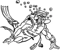 Scuba Diving Bulldog Mascot Decal / Sticker