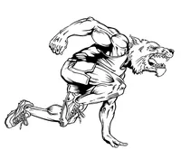Track and Field Wolves Mascot Decal / Sticker 1