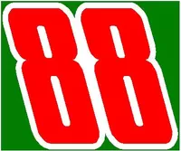 88 Race Number 2 Color Impact Font Decal / Sticker