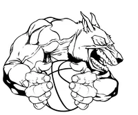 Wolves Basketball Mascot Decal / Sticker