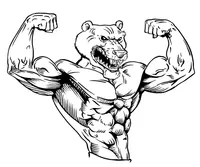 Weight Lifting Bear Mascot Decal / Sticker