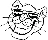 Cougars / Panthers Mascot Decal / Sticker with Sunglasses