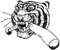 Tigers Baseball Mascot Decal / Sticker