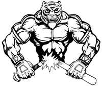 Baseball Tigers Mascot Decal / Sticker 6