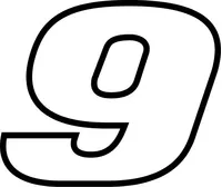 9 Race Number Decal / Sticker l