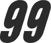 99 Race Number Solid Decal / Sticker