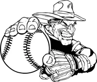 Baseball Cowboys Mascot Decal / Sticker