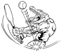 Baseball Gators Mascot Decal / Sticker 3