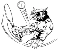 Baseball Owls Mascot Decal / Sticker 1