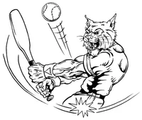 Baseball Wildcats Mascot Decal / Sticker 1