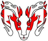 Canadian Flag Ram Decal / Sticker 2701