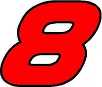 8 Race Number AF Pespi Font 2 Color Decal / Sticker