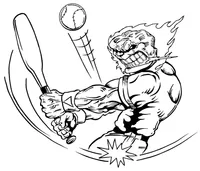 Baseball Comets Mascot Decal / Sticker 04