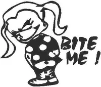 Bite Me moon girl decal / sticker 1