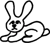 Bunny Rabbit Stick Figure Decal / Sticker 02