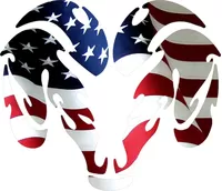 American Flag Ram Decal / Sticker