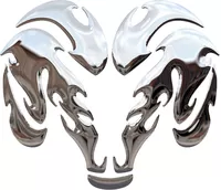 Simulated 3D Chrome Ram Decal / Sticker