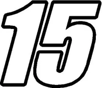 15 Race Number Euromode Bold Font Decal / Sticker