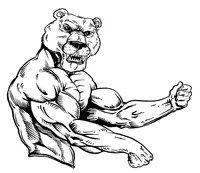 Weight Training Bear Mascot Decal / Sticker