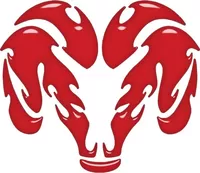 Simulated Red Glass Ram Decal / Sticker