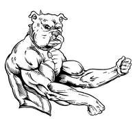 Weightlifting Bulldog Mascot Decal / Sticker 4