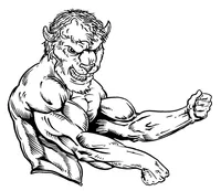Weightlifting Buffalo Mascot Decal / Sticker wt4