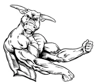 Weightlifting Bull Mascot Decal / Sticker 3