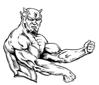 Weightlifting Devils Mascot Decal / Sticker 4
