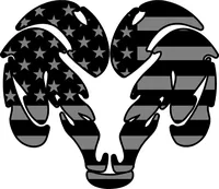 IR American Flag Ram Decal / Sticker