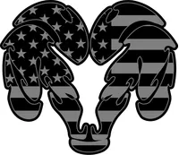 IR American Flag Ram Decal / Sticker 05