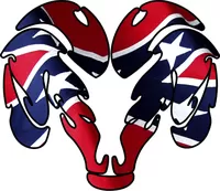 Rebel Flag Ram Decal / Sticker 02