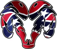 Rebel Flag Ram Decal / Sticker 03