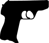 Hand Gun Decal / Sticker 01