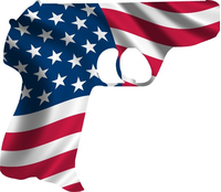American Flag Hand Gun Decal / Sticker 10