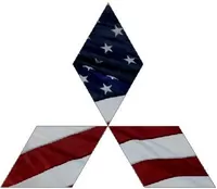 American Flag Mitsubishi Diamond Decal / Sticker