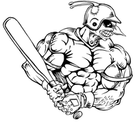 Baseball Batter Hornet, Yellow Jacket, Bee Mascot Decal / Sticker 05