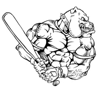 Baseball Bulldog Mascot Decal / Sticker 05