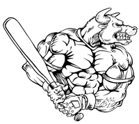 Baseball Bull Mascot Decal / Sticker 05