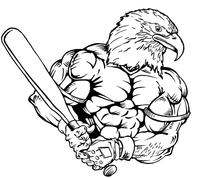 Baseball Eagles Mascot Decal / Sticker 4