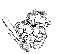 Baseball Horse Mascot Decal / Sticker 4