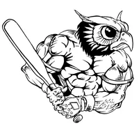 Baseball Owls Mascot Decal / Sticker 2