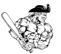 Baseball Pirates Mascot Decal / Sticker 2