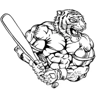 Baseball Tigers Mascot Decal / Sticker 2