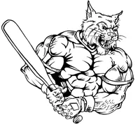 Baseball Wildcats Mascot Decal / Sticker 2